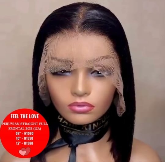 08 INCH PERUVIAN STRAIGHT FULL FRONTAL BOB (12A) Hair Kingdom